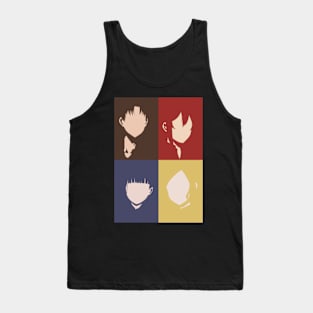 Tomo-chan Is a Girl or Tomo-chan wa Onnanoko Anime Charactcers in Vintage Minimalist Merch Design Tank Top